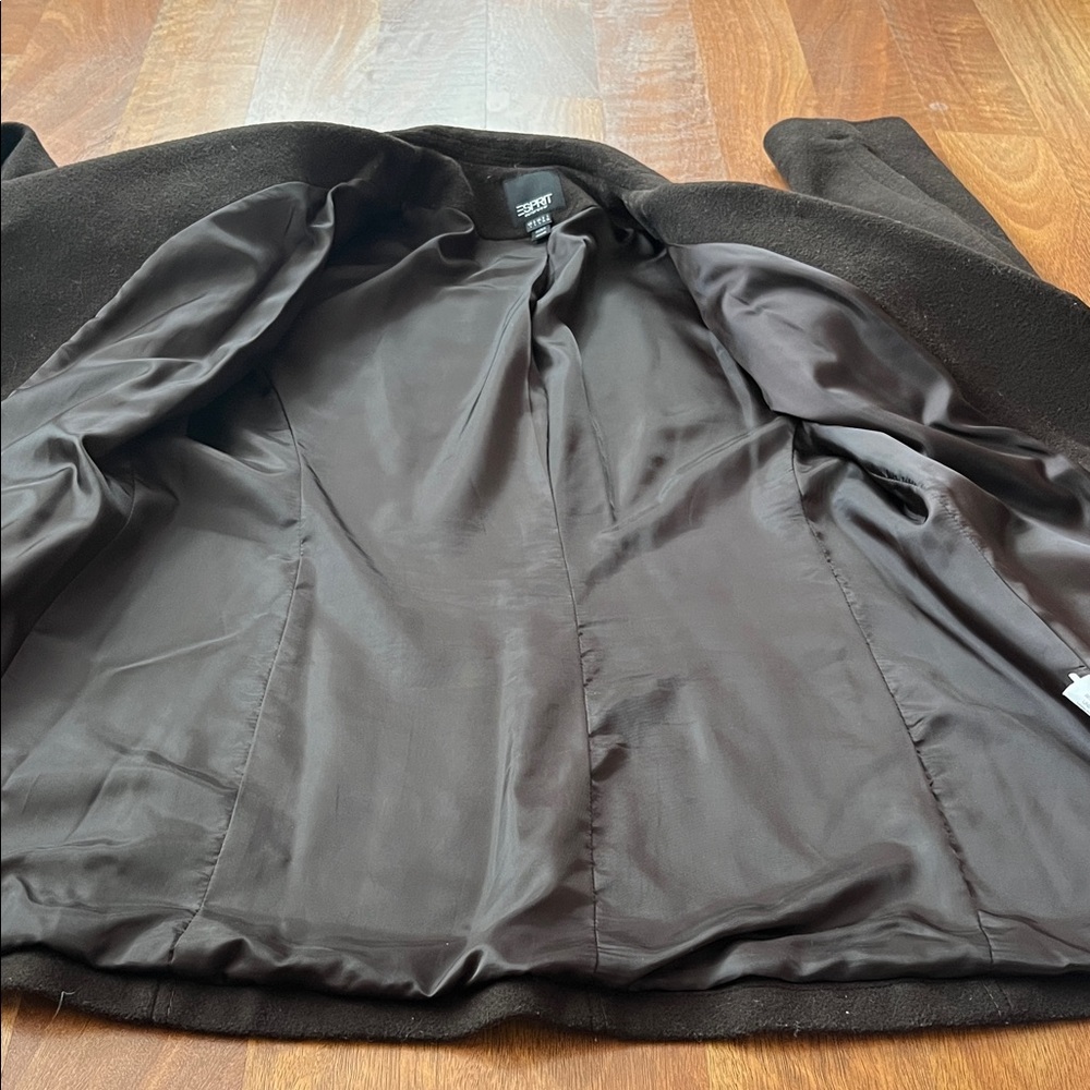 EUC Esprit Brown Double-Breasted Pea Coat - Picture 12 of 13